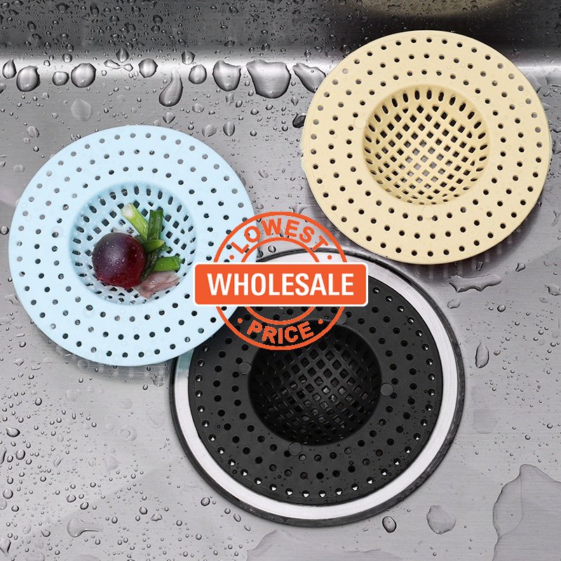 [Harga Grosir] Saringan Wastafel Dapur Plastik Bulat Kamar Mandi Shower Floor Drains Strainer Penangkap Rambut Anti-blocking Selokan Kolektor Limbah Saringan Wastafel Jaring Stainless Steel