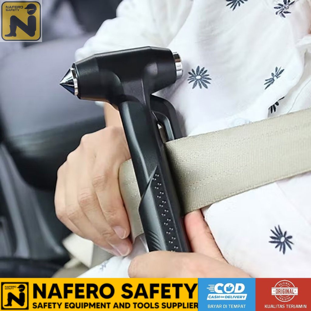 Pemecah Kaca Mobil Emergency Safety Glass Breaker RUNDONG  R 7115  Black
