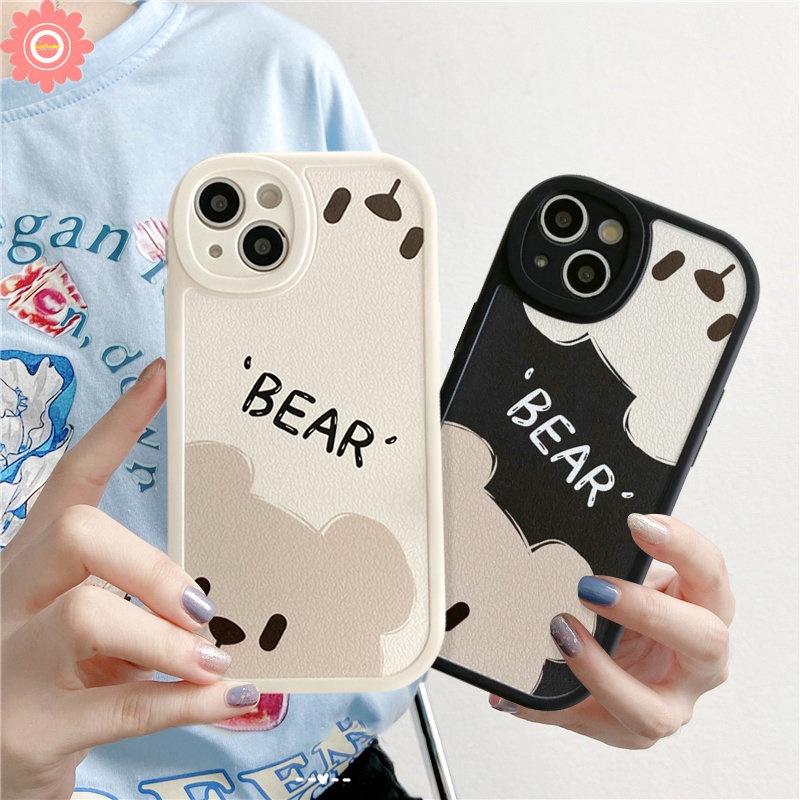 Casing Beruang Lucu Kartun Simple Realme C53 C55 C21Y C11 C30 9i 5 6i 8 5i 7i 6s 6 8i 8 C12 C15 10 C35 C31 C30s C25Y C25s 10 Pro 10Pro+ Pro C17 C21 GT C3 C20 C17 Couple Sarung Soft Case