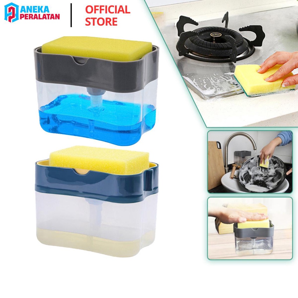 DISPENSER SABUN CUCI PIRING BUSA SPON / TEMPAT WADAH SABUN CUCI PIRING POMPA SOAP SPONS CUCI PIRING DAPUR