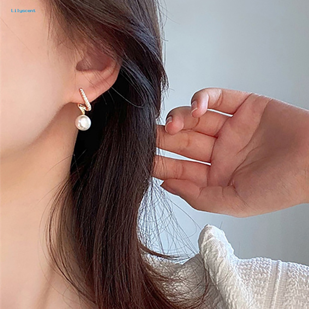 Lilyscent 1pasang Giwang Telinga Wanita Elegan Aksesori Perhiasan Gaya Korea Geometris Ear Studs Twisted