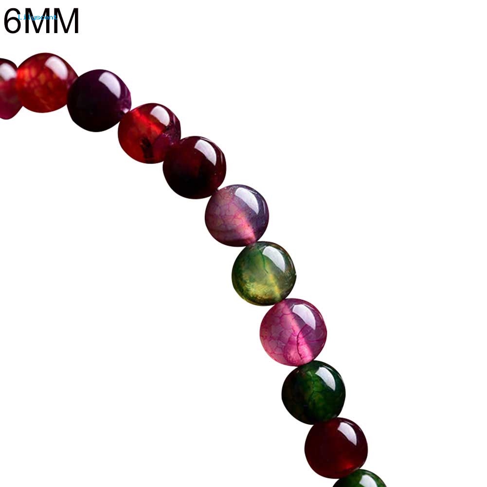 Lilyscent6 /8 /10mm Faux Agate Tourmaline Longgar Manik-Manik Bulat Strand Gelang Membuat Perhiasan