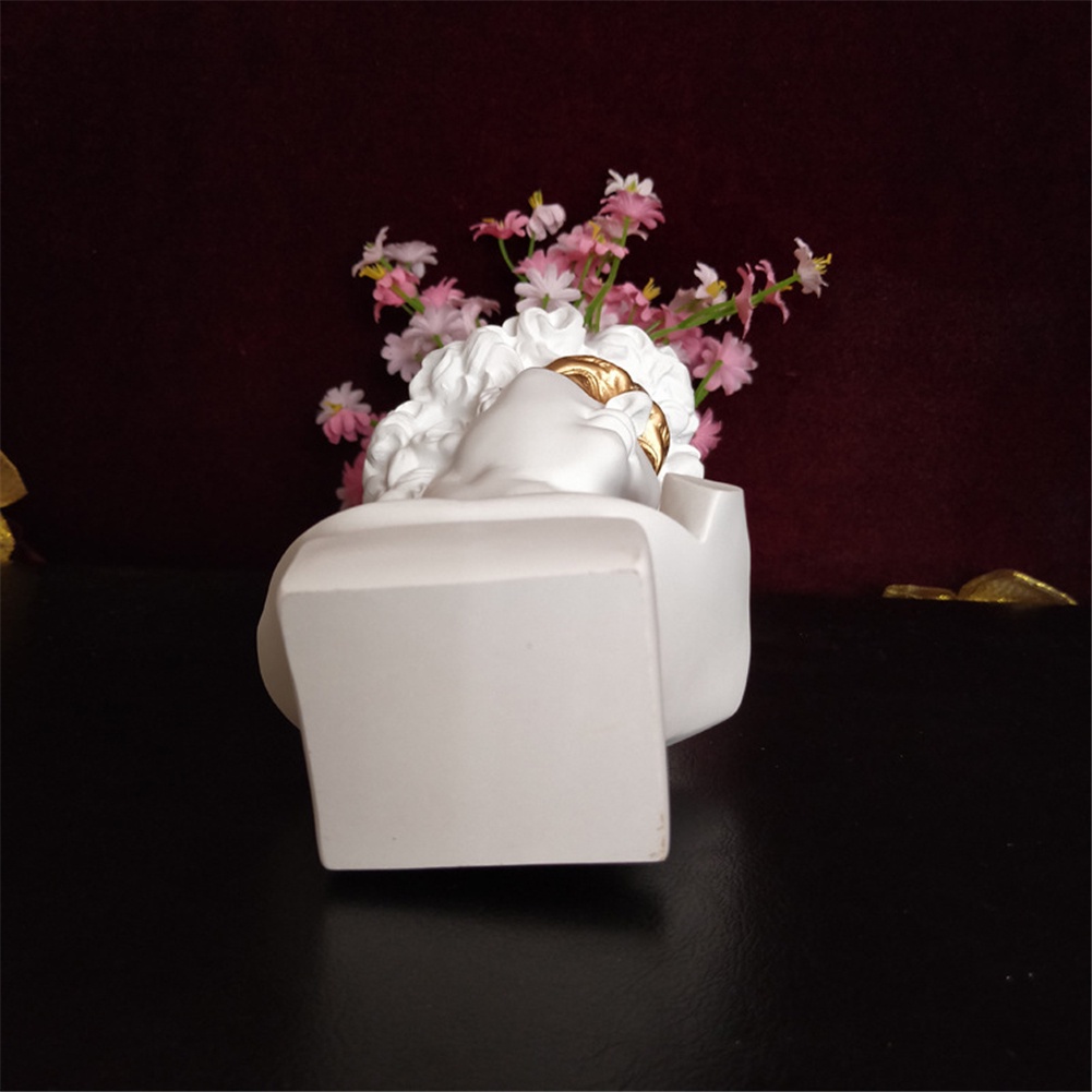 Vase Gaya Nordic Vas David Resin Pemegang Pena Patung Masker David Resin Kerajinan David Kepala Manusia Vas Bunga Dekorasi Ruang Ornamen Dekoratif
