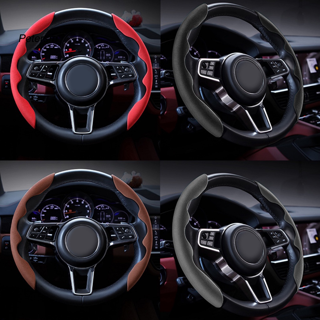 Pp 1set Sarung Setir Nyaman Pelindung Untuk Kendaraan Touch Halus Penutup Setir Mobil Bernapas