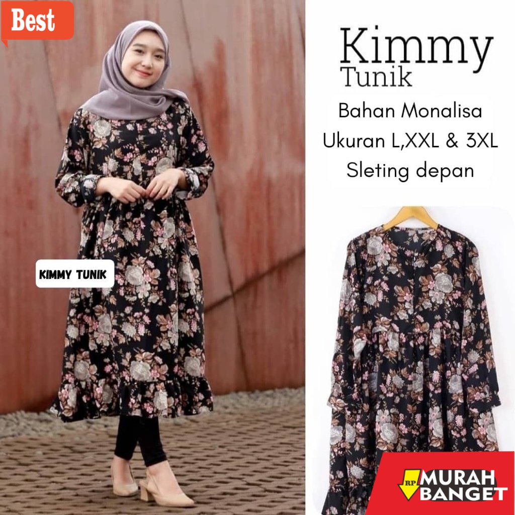Tunik jumbo terbaru untuk wanita- Tunik Kimmy Jumbo oversized /Pakaian Wanita Kekinian XXL midi dres