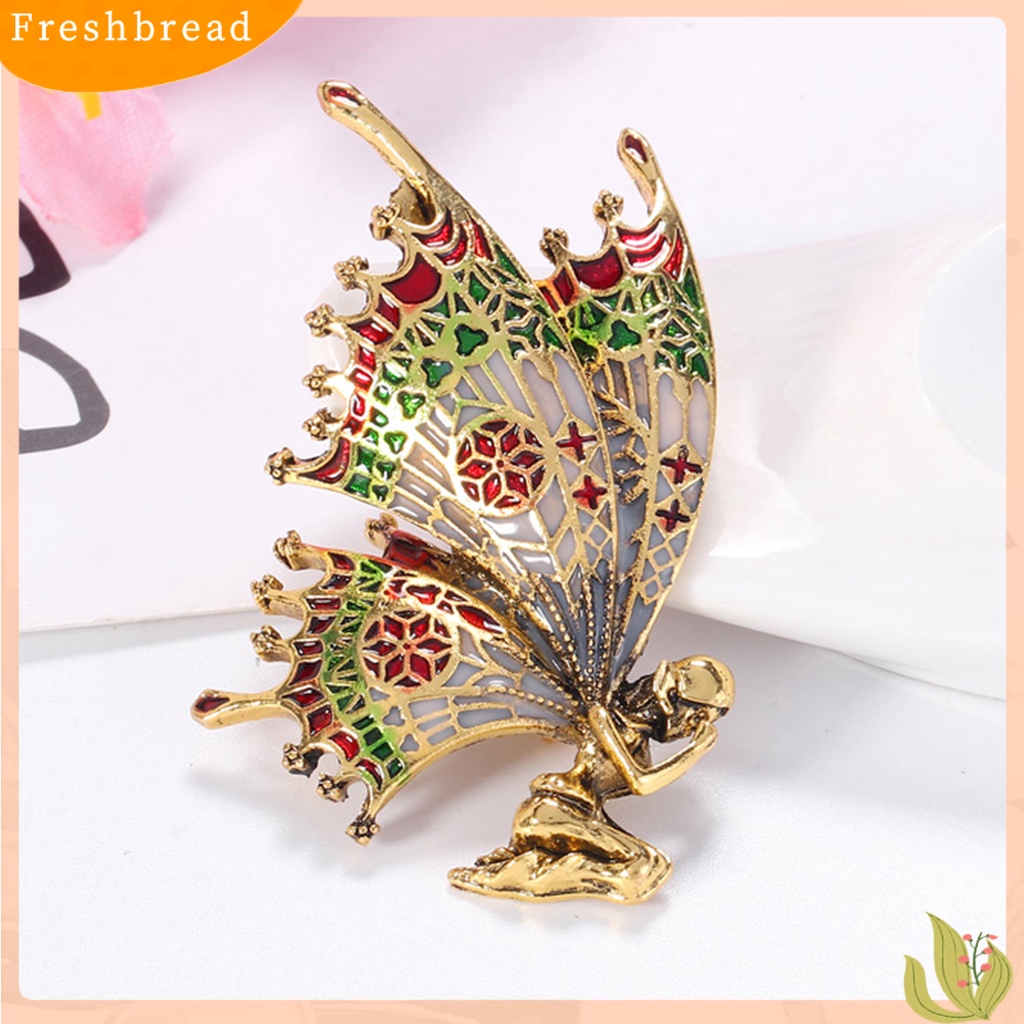 &lt; Freshbread &gt; Bros Pin Vintage Hias Alloy Butterfly Angel Brooch Pin Untuk Aksesoris Pakaian