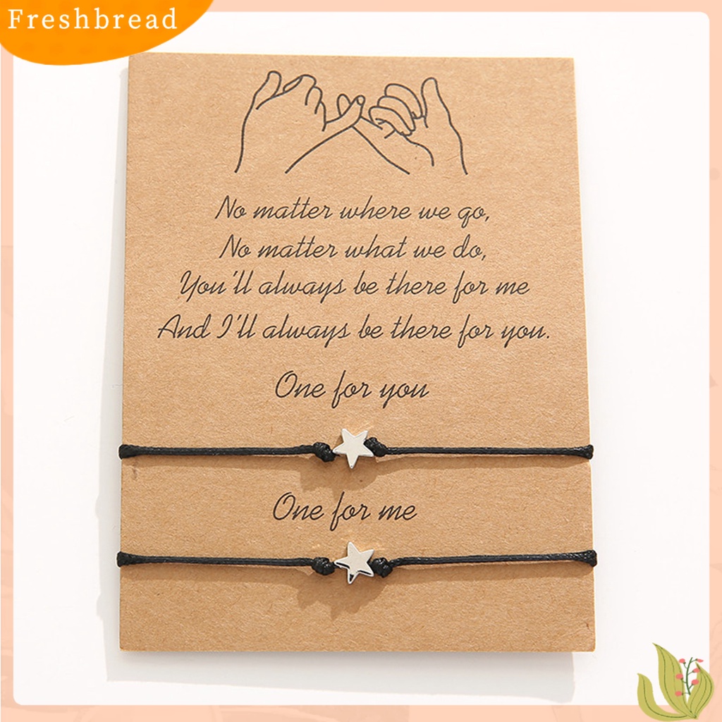 &lt; Freshbread &gt; 2Pcs Gelang Charm Gelang Pasangan Bahan Alloy Anti Pecah Mata Dengan Liontin Bintang Untuk Wanita