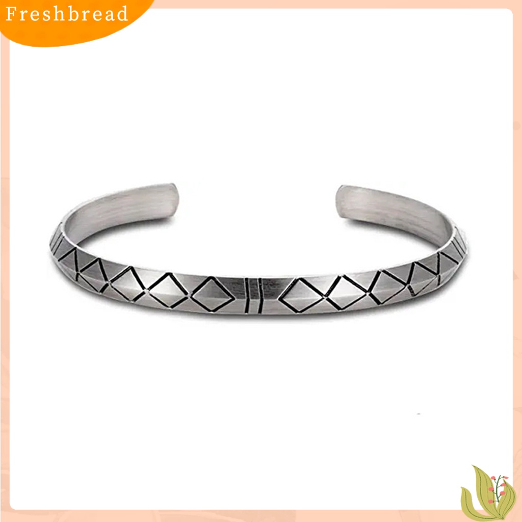 &lt; Freshbread &gt; Pria Gelang Bukaan Adjustable Warna Perak Twist Boho Pergelangan Tangan Dekorasi Mudah Dipakai Ikan Surat Melengkung Lengan Gelang Pria Perhiasan