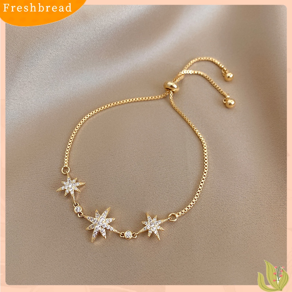 < Freshbread > Gelang Rantai Temperamen Kepribadian Perhiasan Gaya Korea Hadiah Ulang Tahun Dekorasi Rantai Yang Dapat Disesuaikan Minimalis Gelang Bintang Oktagonal Untuk Tanggal