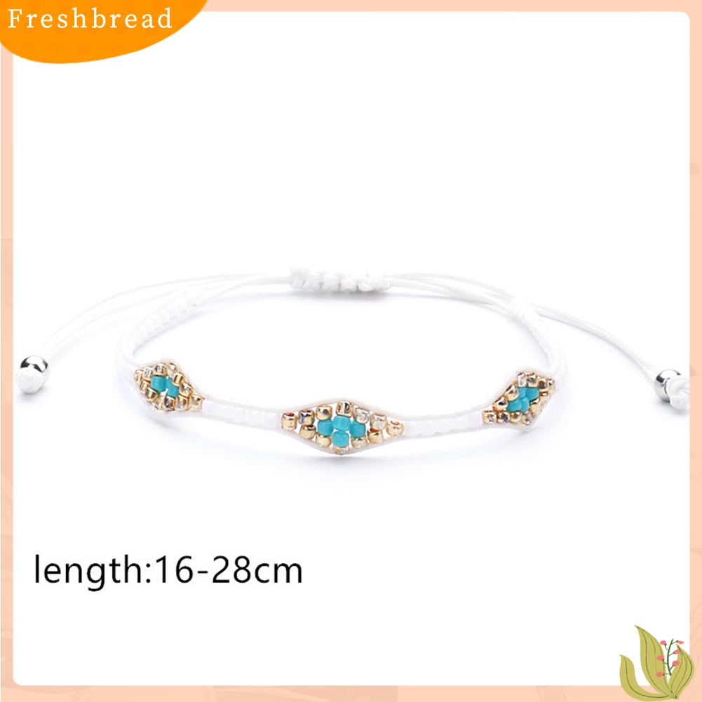 &lt; Freshbread &gt; 3Pcs/Set Boho Wanita Kubus Manik-Manik Tali Lilin Anyaman Gelang Pantai Perhiasan Hadiah