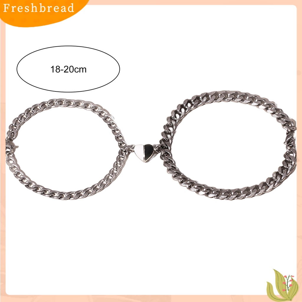 &lt; Freshbread &gt; 1pasang ic Gelang Electroplating Unisex Liontin Jantung Anti-Karat Rantai Salib Menghias Pecinta Menawan Atraksi Jantung Gelang Perhiasan Aksesori