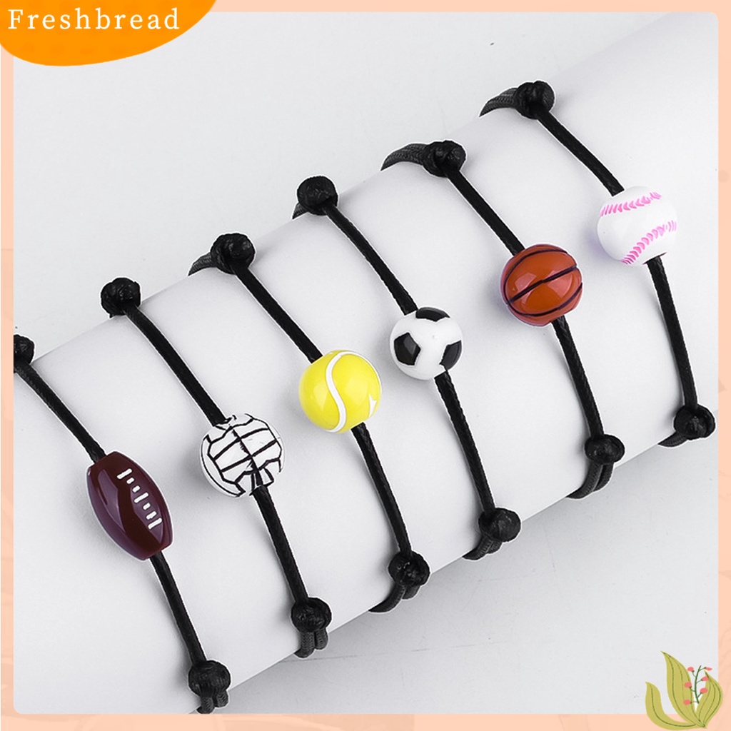 &lt; Freshbread &gt; Sprots Gelang Baseball Braided Unisex Handmade Bead Bracelet Gelang Untuk Pakaian Sehari-Hari