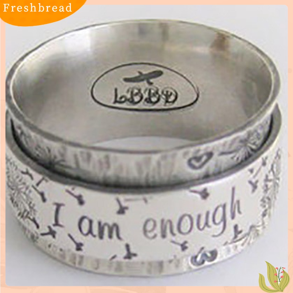 < Freshbread > I am Enough Letter Handmade Vintage Cincin Cinta Setia Pria Wanita Fashion Perhiasan