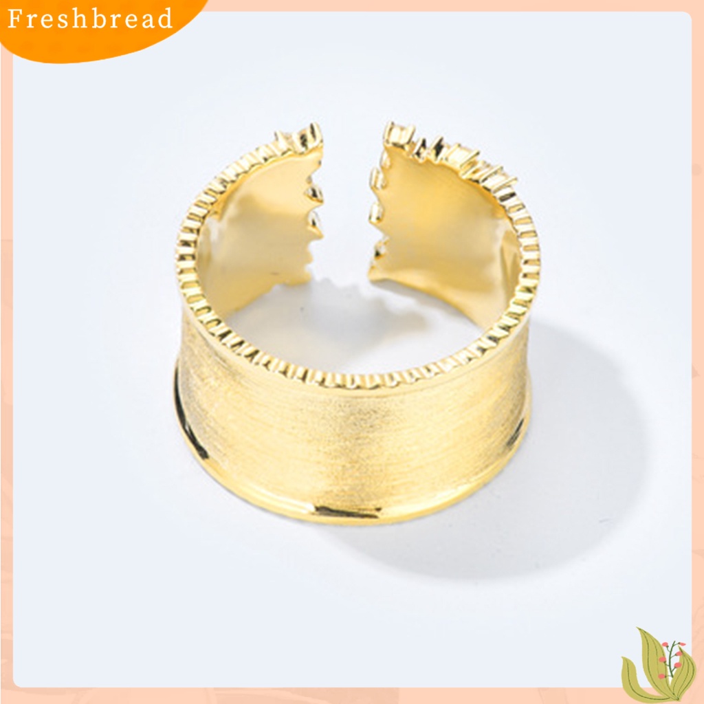 &lt; Freshbread &gt; Cincin Jari Open-end Adjustable Tembaga Tampilan Glossy Perhiasan Open Ring Untuk Pacar