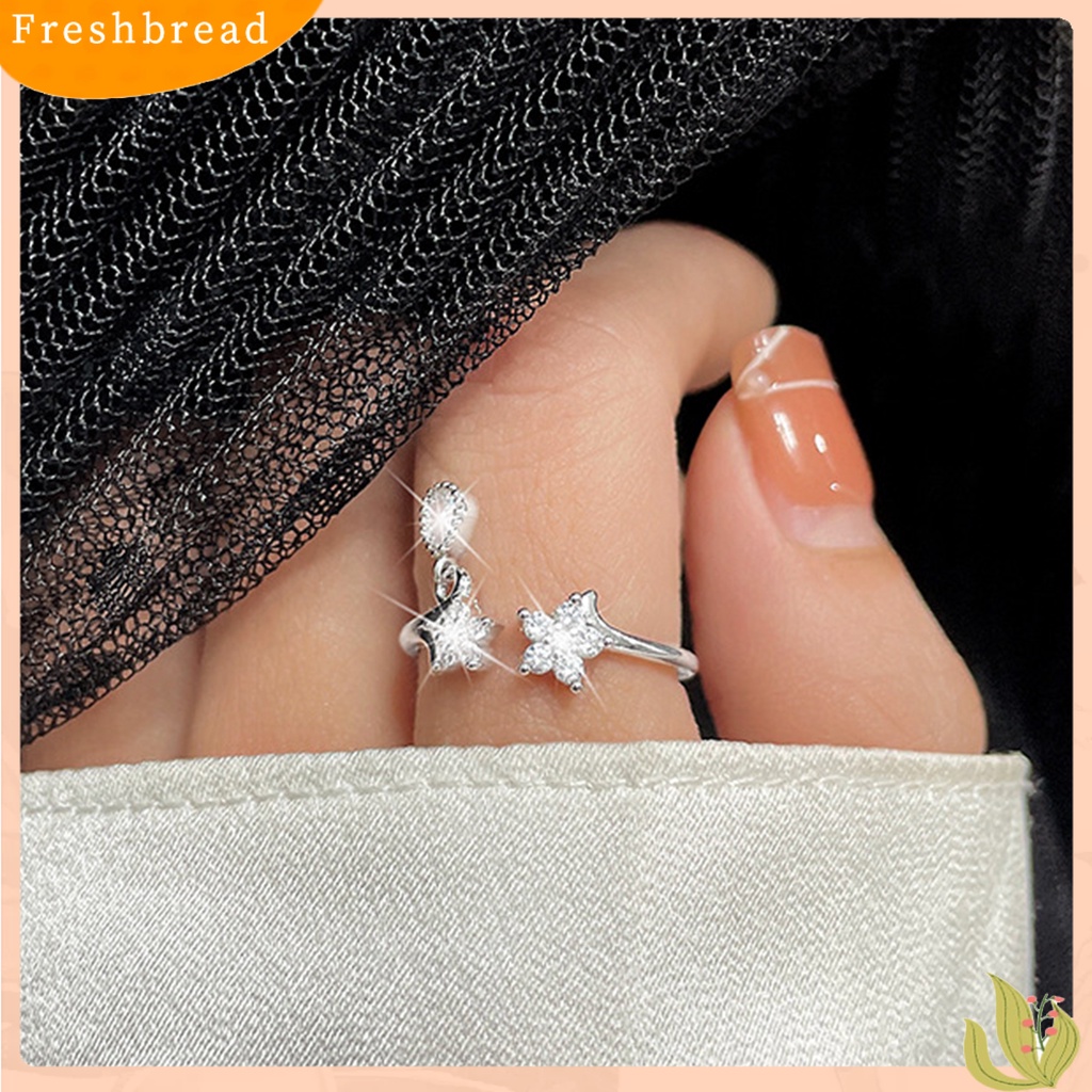 &lt; Freshbread &gt; Cincin Midi Dekorasi Tetesan Air Berbentuk Bintang Bertatahkan Zirkon Kepribadian Pembukaan Yang Dapat Disesuaikan Aksesori Wanita Jari Telunjuk Terbuka Cincin Untuk Pertunangan