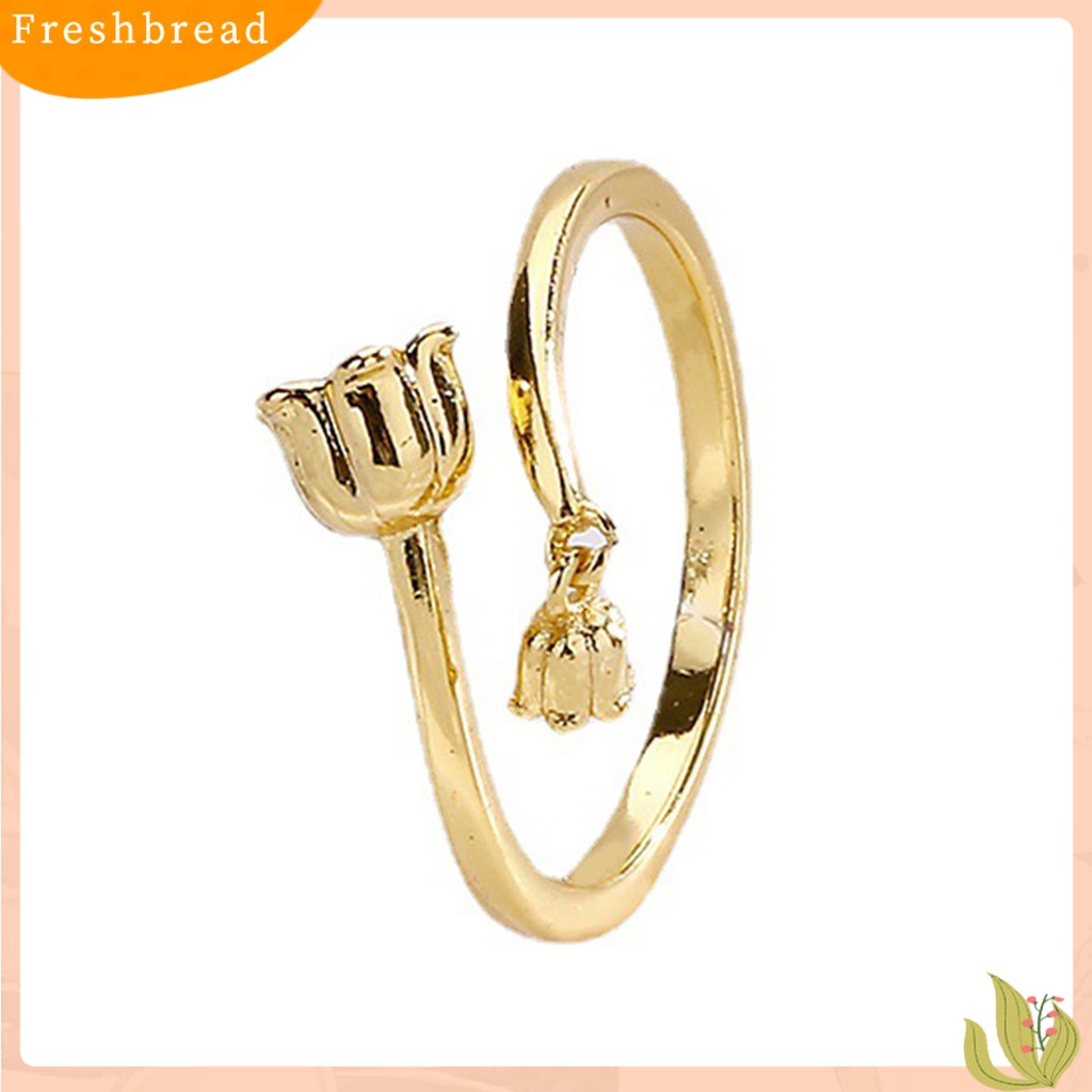 &lt; Freshbread &gt; Finger Band Ukuran Bebas Retro Temperamen Electroplating Polishing Dress Up Tembaga Wanita Bunga Terbuka Cincin Perhiasan Aksesori
