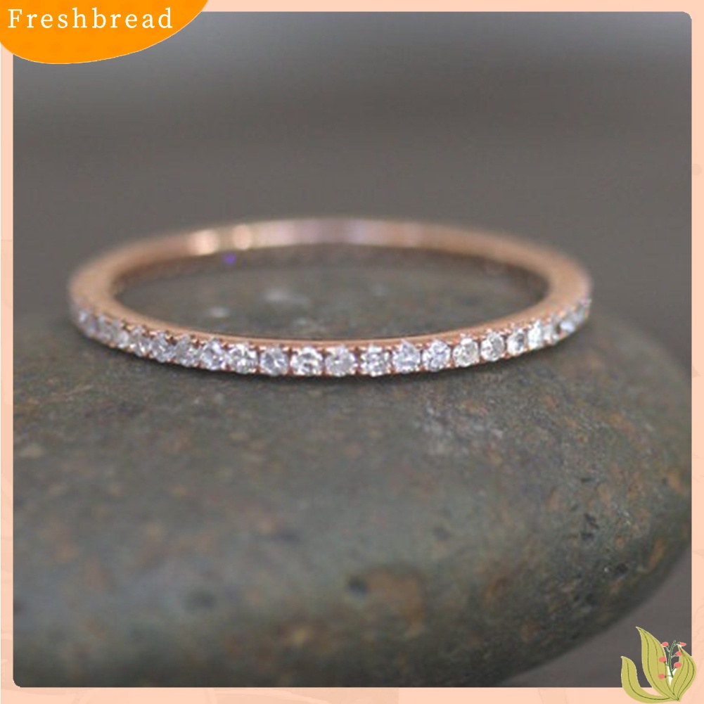 &lt; Freshbread &gt; Couple Wanita Fashion Berlian Imitasi Mengkilap Bertatahkan Paduan Jari Cincin Perhiasan Hadiah