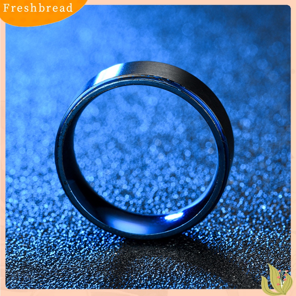 &lt; Freshbread &gt; Fashion Pria Dual Color Stainless Steel Band Cincin Jari Perhiasan Hadiah Ulang Tahun