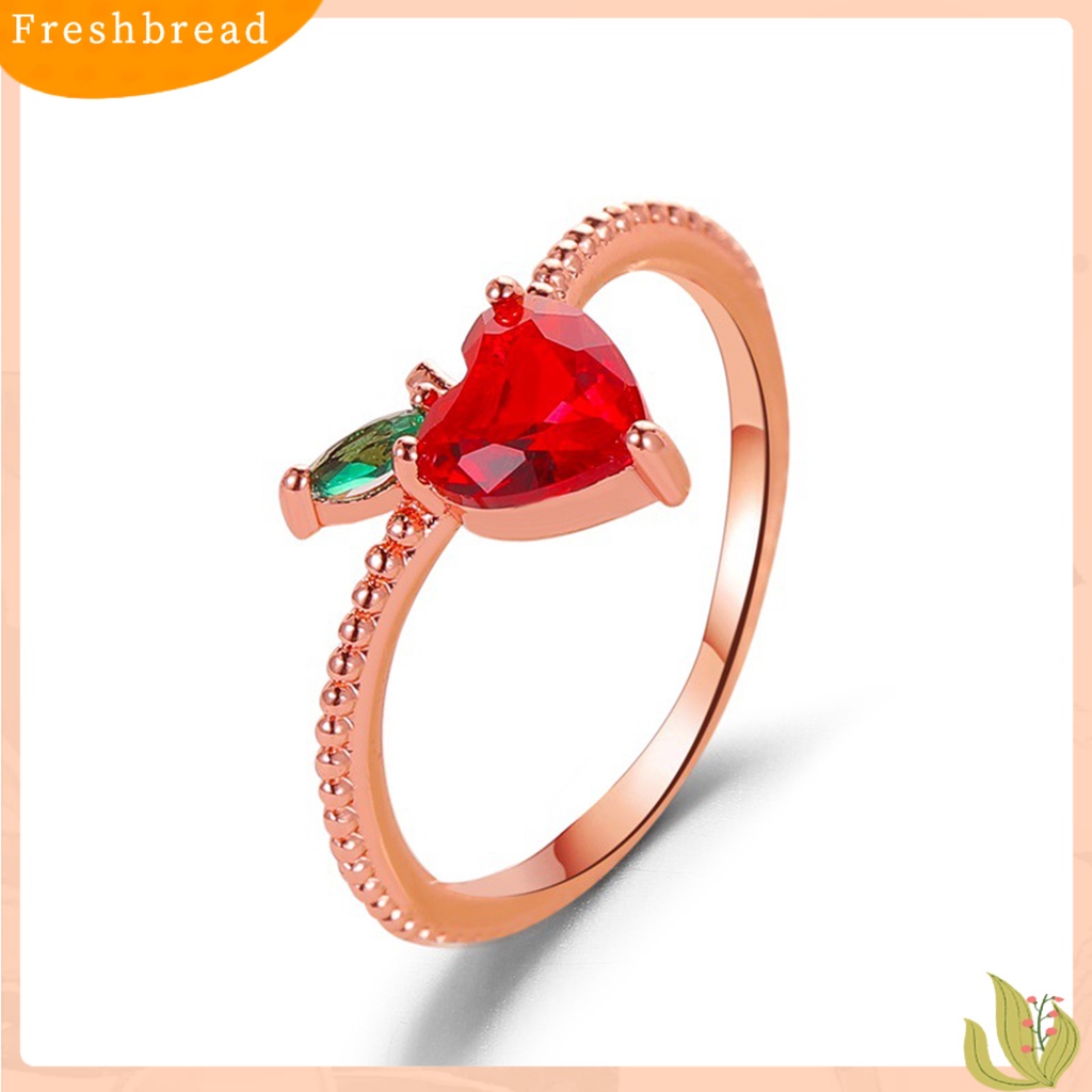 &lt; Freshbread &gt; Indah Gaya Anggur Apel Strawberry Cherry Desain Cincin Wanita Perhiasan Ornamen