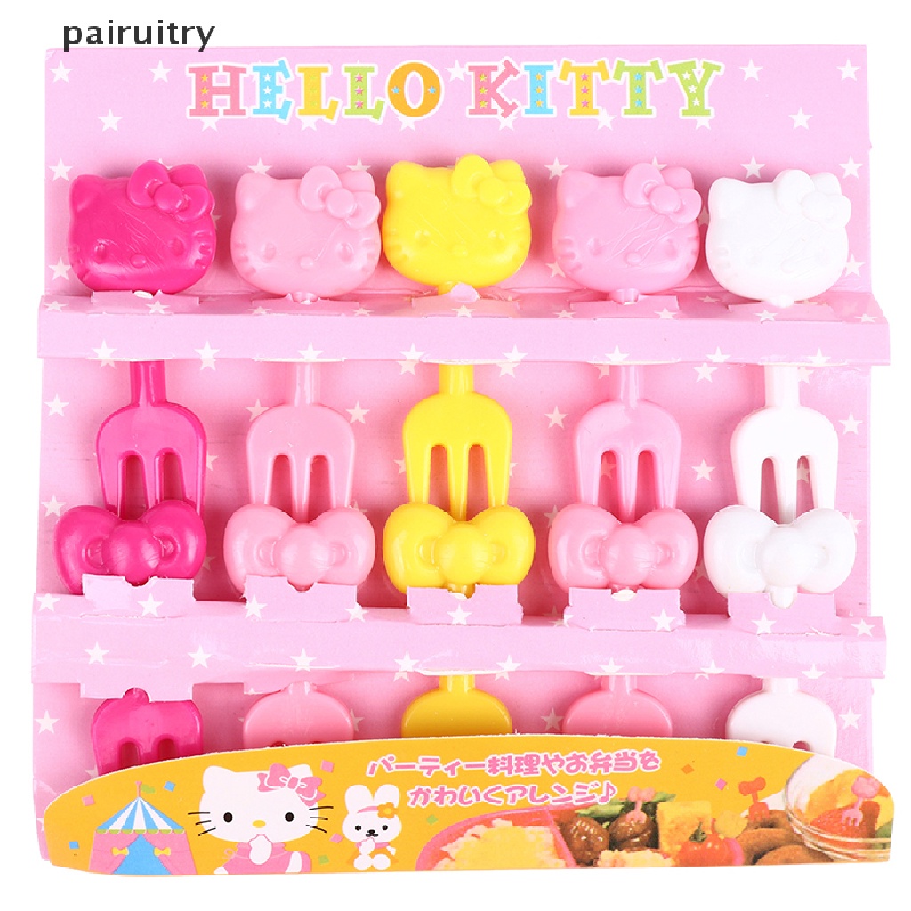 Prt 10Pcs Mini Kawaii Animal Kartun Garpu Buah Anak Snack Kue Dessert Makanan Fruit Pick Tusuk Gigi Tanda Bento Bekal PRT