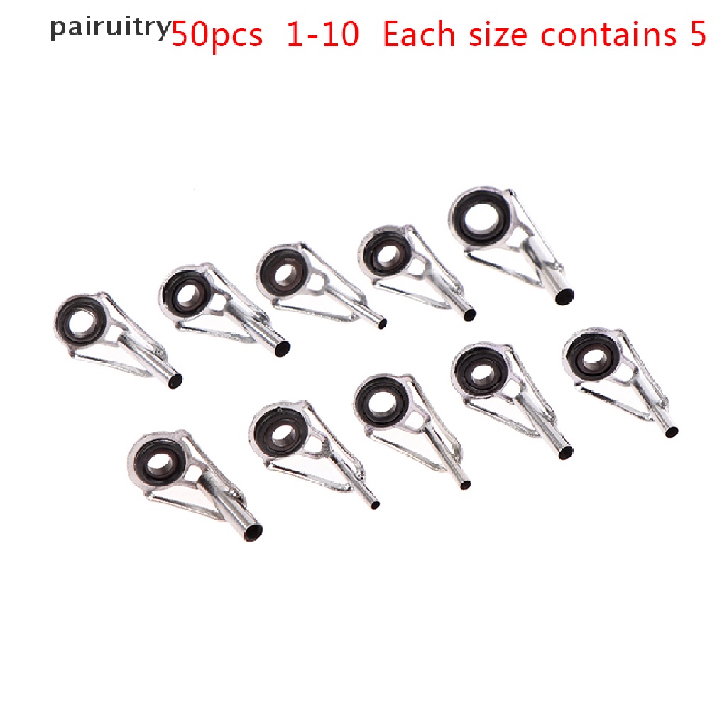 Prt 50pcs/Box Ukuran1-10# Set Kit Reparasi Tip Guide Joran Pancing DIY Mata Rings Tackle PRT