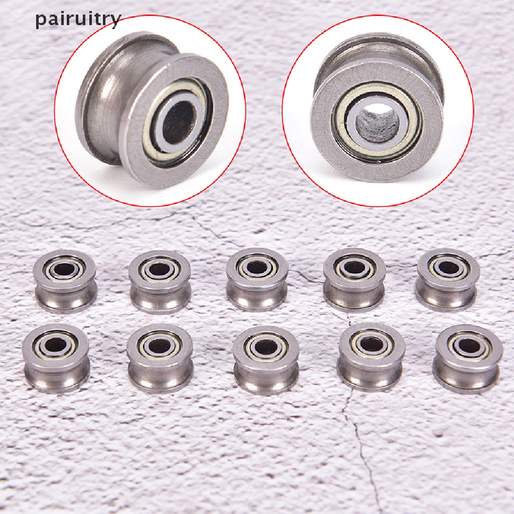 Prt 10pcs U624ZZ U groove ball bearing guide pulley Untuk Rel track linear 4 * 13 * 7mm PRT