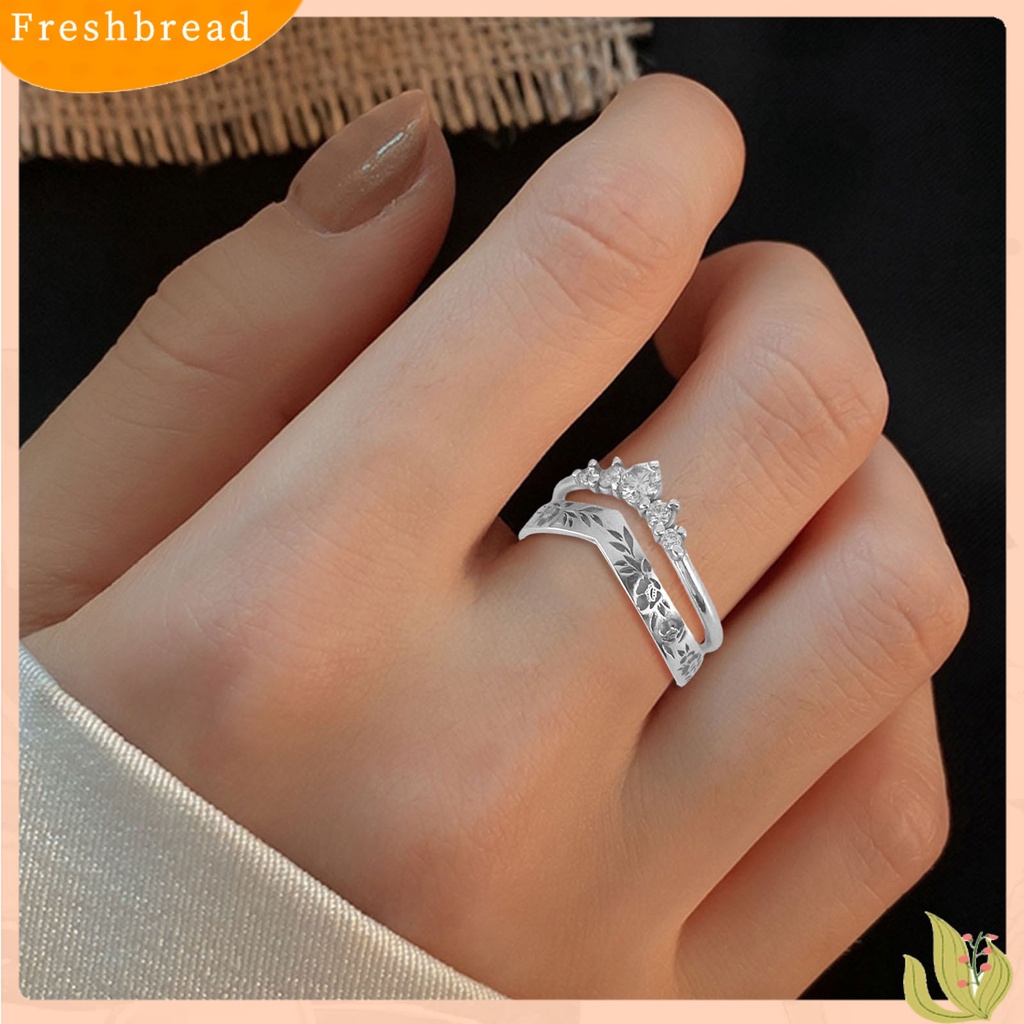 &lt; Freshbread &gt; 1pasang Finger Circlet Warna Solid Romantis V Shape Garland Shape Matching Women Circlet Set Hadiah Pernikahan