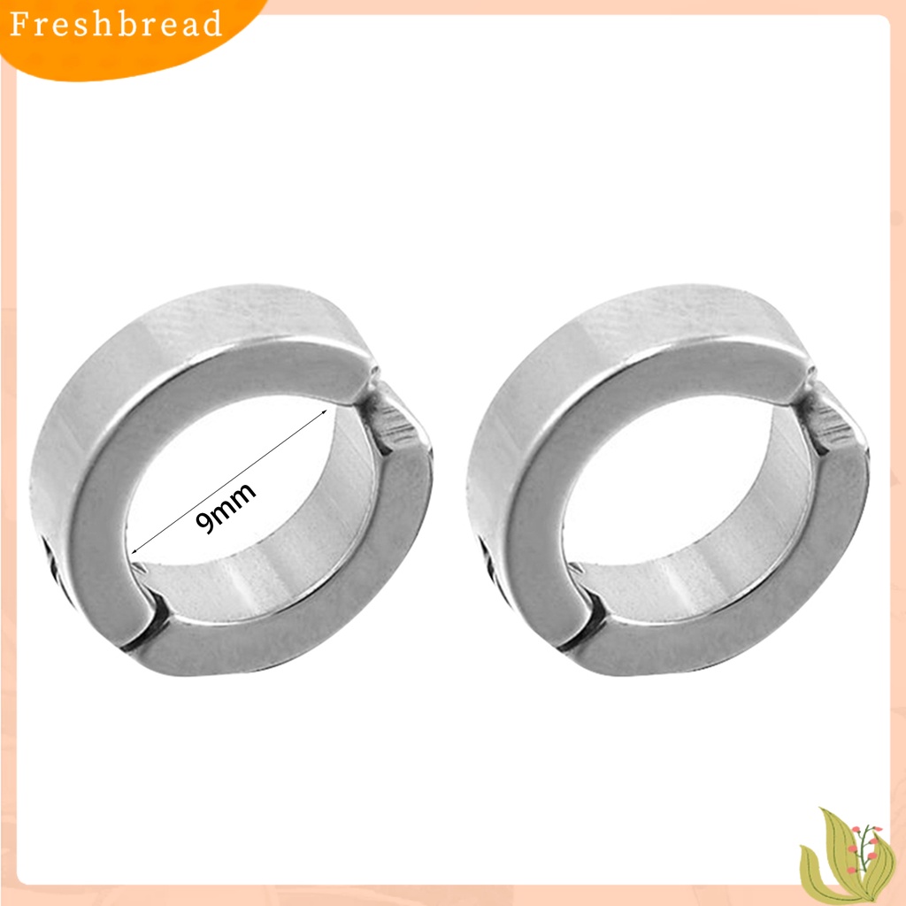 < Freshbread > Klip Manset Telinga Keren Anti Karat Stainless Steel Gaya Punk Anting Lingkaran Bulat Perhiasan Pria Untuk Pesta
