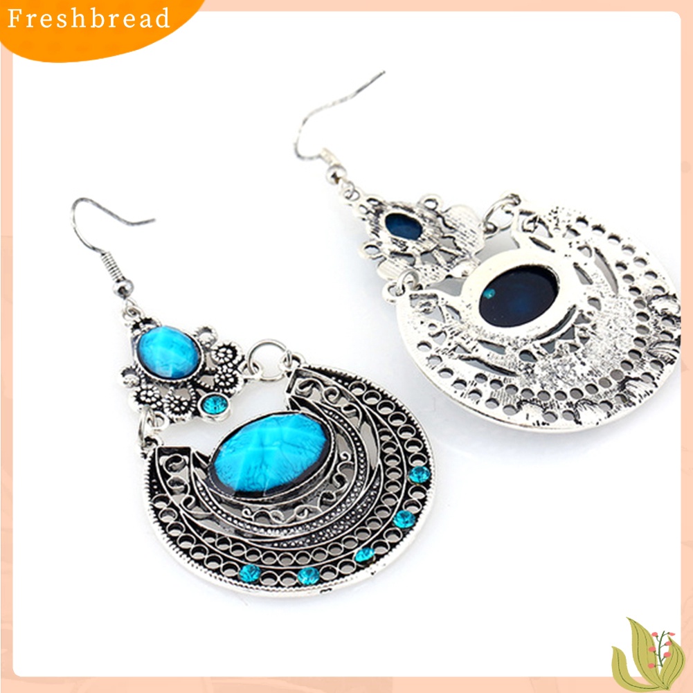 < Freshbread > Bohemia Lady Berongga Berlian Imitasi Hias Menjuntai Kait Anting Pesta Perjamuan Perhiasan