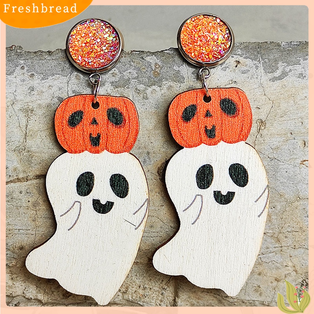 &lt; Freshbread &gt; 1pasang Anting Kreatif Pengerjaan Halus Indah Dekorasi Halloween Anting Labu Lucu Untuk Pesta