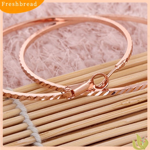 &lt; Freshbread &gt; Wanita Fashion Bulat Lingkaran Besar Hoop Besar Huggie Loop Earrings Perhiasan