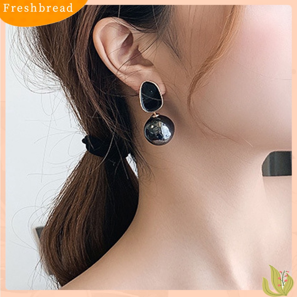 &lt; Freshbread &gt; 1pasang Wanita Stud Earrings Berbentuk Tetesan Air Gaya Korea Perhiasan Geometris Mutiara Imitasi Menjuntai Anting Perhiasan Hadiah