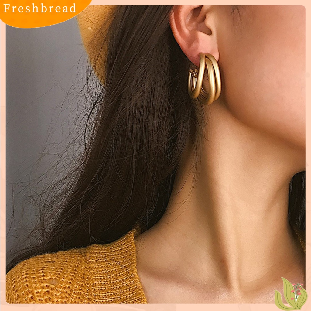 &lt; Freshbread &gt; 1pasang Telinga Menjuntai Pengerjaan Halus Umur Panjang Paduan Menjuntai Hoop Earring Untuk Ulang Tahun