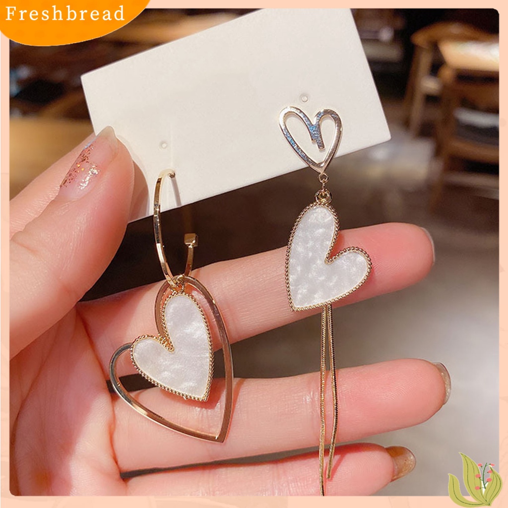 &lt; Freshbread &gt; 1pasang Anting Tusuk Asimetris Anti Karat Chic Cewek Asimetris Anting Panjang Untuk Pesta