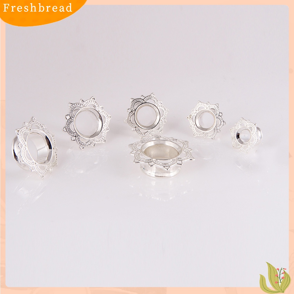 &lt; Freshbread &gt; 1Pc Unisex Bunga Lotus Ear Plug Double Flare Gauge Expander Piercing Perhiasan