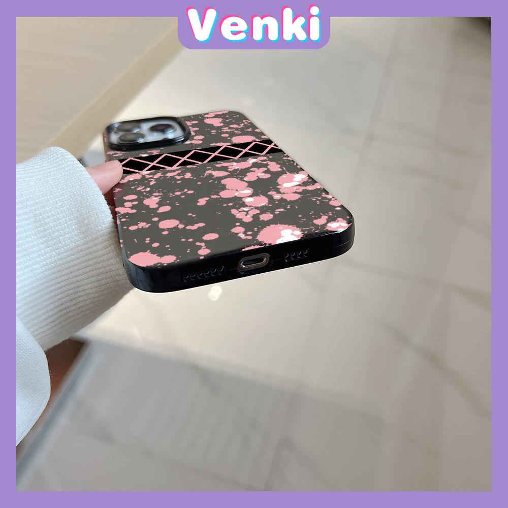 iPhone Case Soft TPU Glossy Black Candy Case Sweet Cool Pink Splashed Ink Camera Protection Shockproof For iPhone 14 13 12 11 Pro Max 7 8 Plus X XR