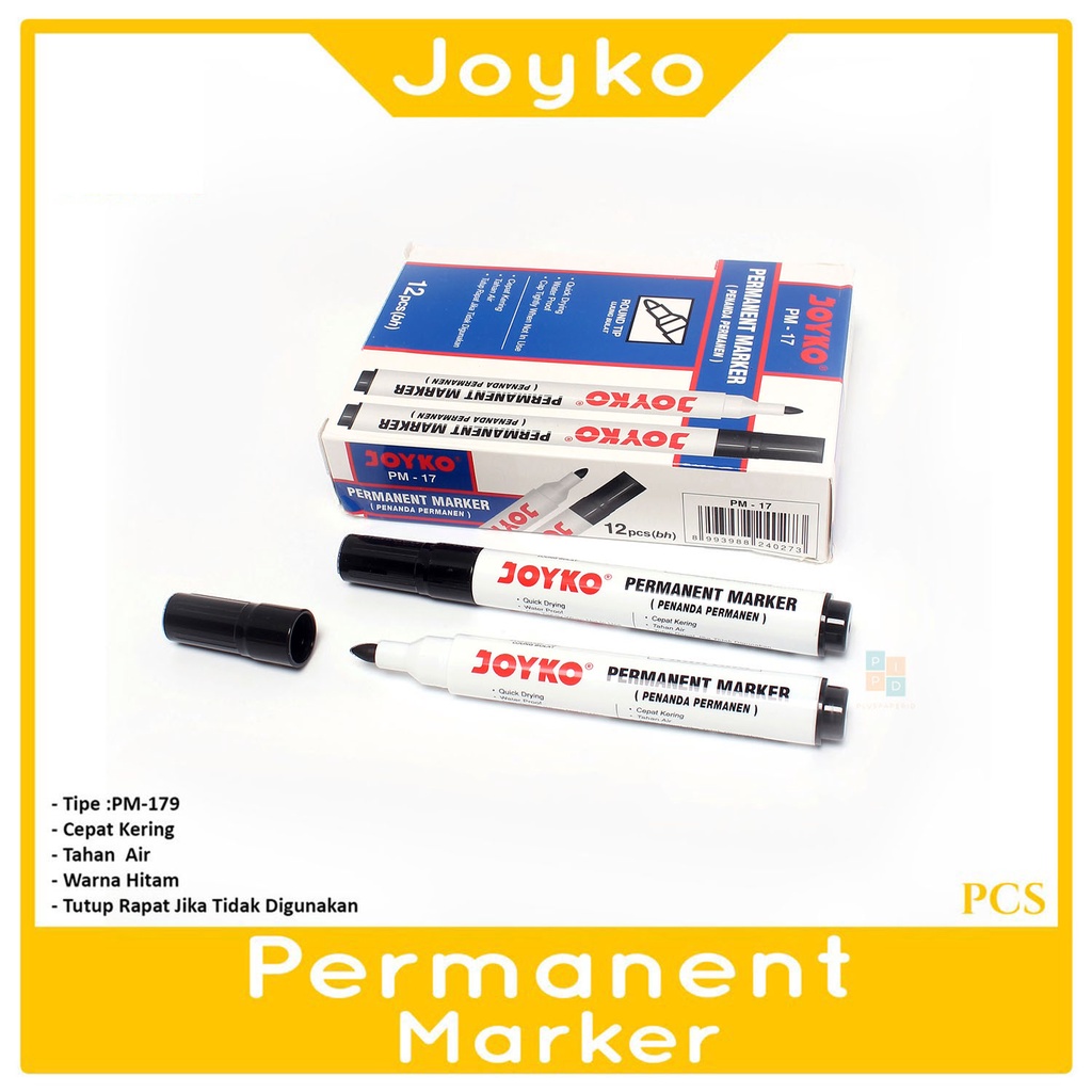 

JOYKO - Spidol Permanent PM-17 Hitam - Pcs