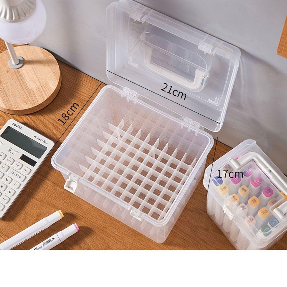 Mxbeauty Marker Pens Storage Box Plastik Transparan Kantor Sekolah Belajar Supply Home Desk Organizor