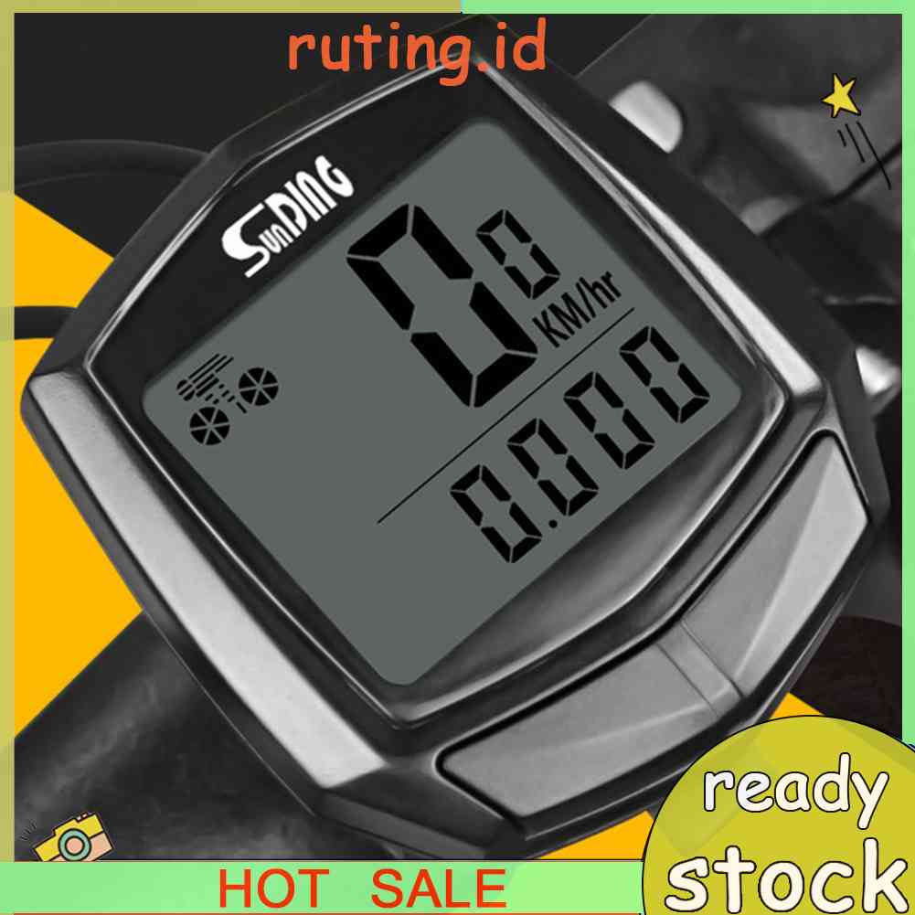 Sepeda Komputer Kabel Waterproof LCD Computer Speedometer Odometer Stopwatch