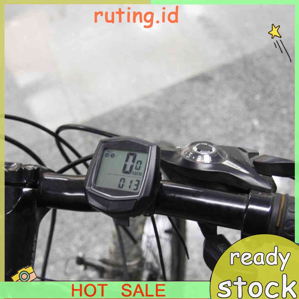 Sepeda Komputer Kabel Waterproof LCD Computer Speedometer Odometer Stopwatch