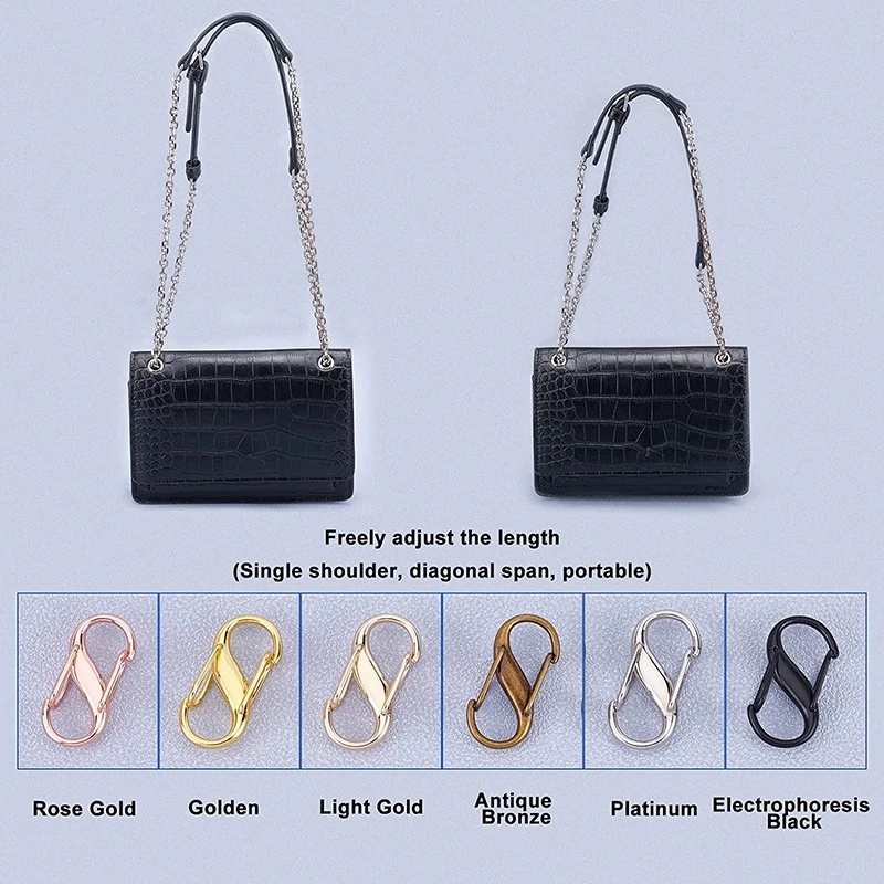 S Type Shape Adjustable Metal Buckle/Kaitan Rantai Gesper Ganda Klip Logam Kecil Untuk Extender Aksesoris Panjang Rantai Tas