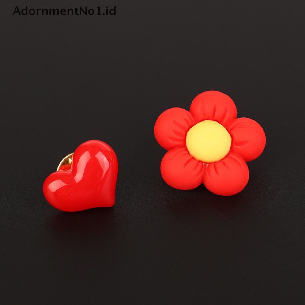 [AdornmentNo1] Bros Resin Bentuk Hati/Bunga Merah Lucu Untuk Hadiah Pecinta Perhiasan Pesta Pernikahan Bros Hadiah Ulang Tahun Perhiasan Artis [ID]