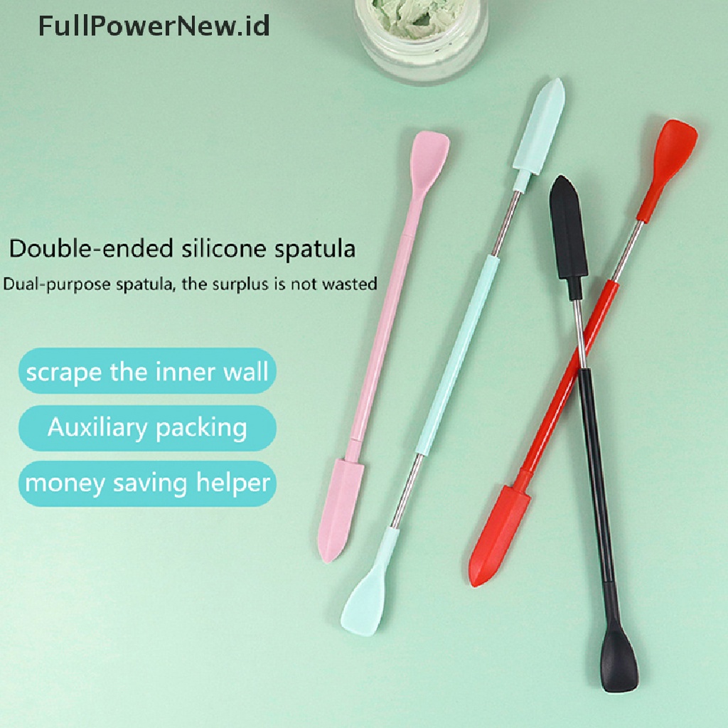 Power 1Pcs Silikon Double Head Scraper Krim Kosmetik Scraper Set Alat Makeup ID