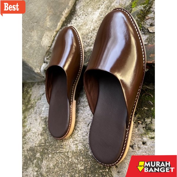 Cocok buat lebaran- Sandal slop kulit pria | sandal keren| sandal bali | kundangan | wedding