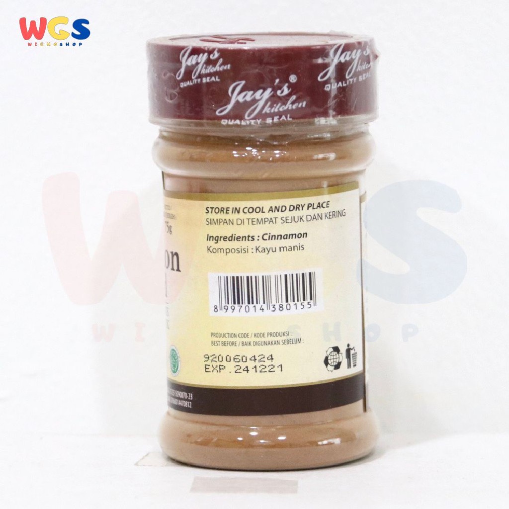 Jay's Kitchen Jays Cinnamon Ground 75g - Kayu Manis Bubuk