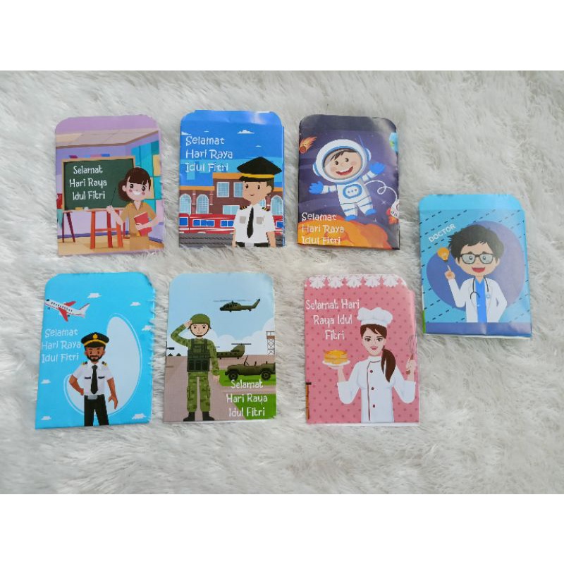 

Amplop Lebaran Medium Profesi Murah Lucu Ukuran 9cm x 7.5cm