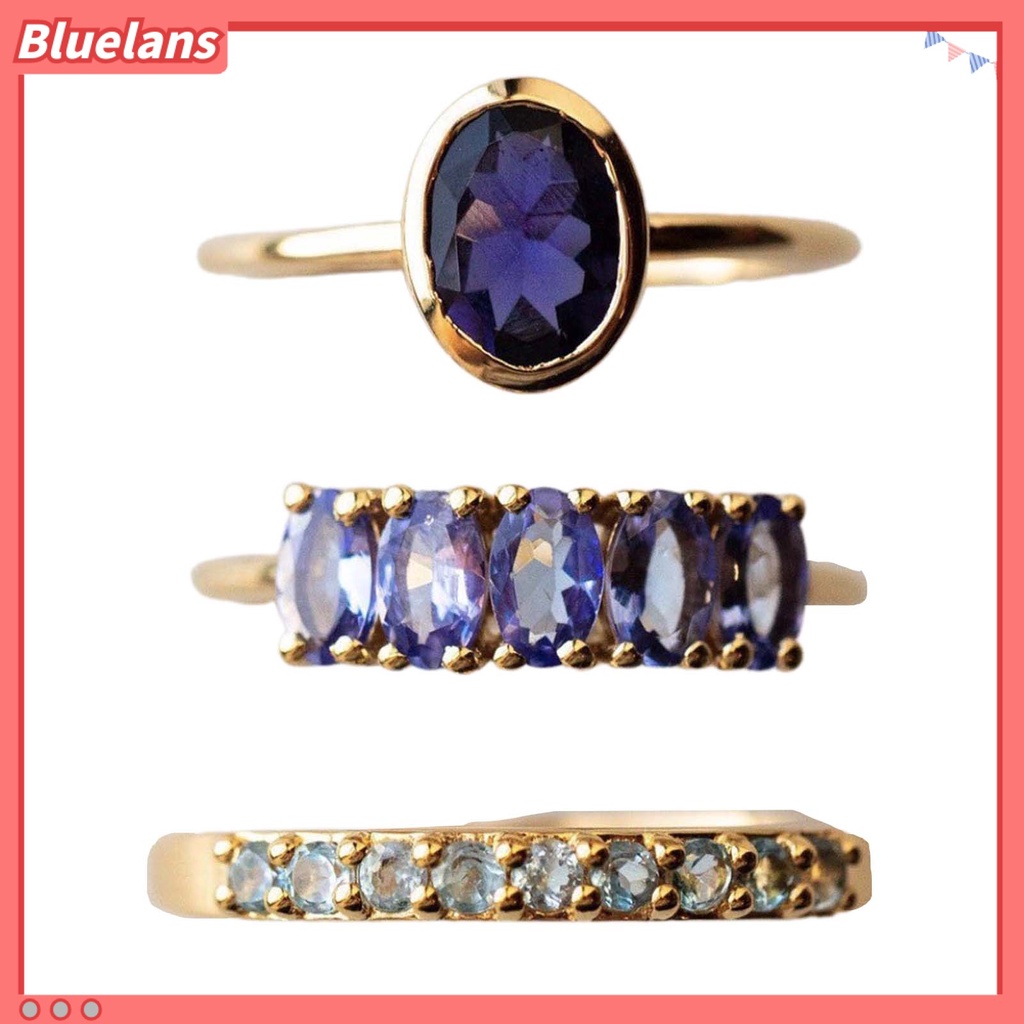 {In Stock} 3Pcs Cincin Wanita Eye-catching Kreatif Bentuk Alloy Fashionable Women Ring Wedding Band Untuk Pacaran