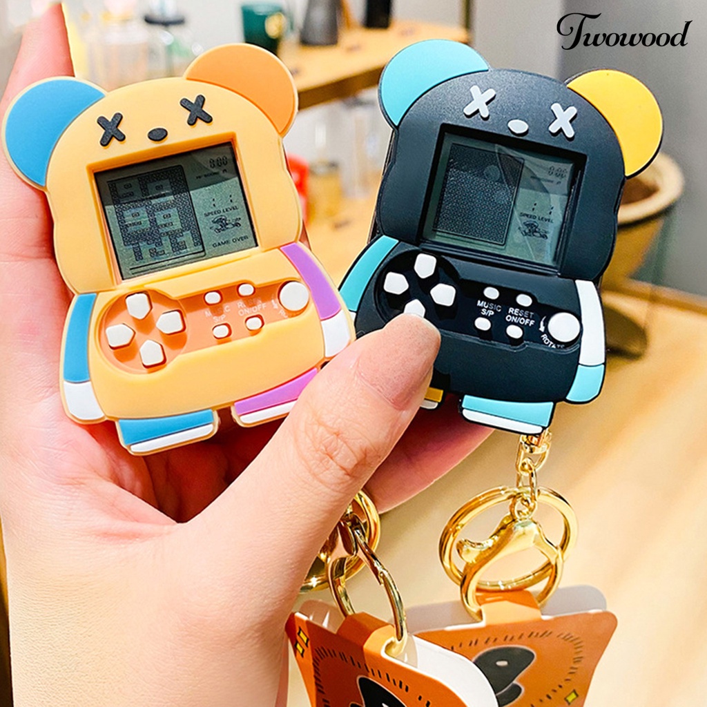 Twowood Mesin Game Tombol Kontrol Operasi Sederhana Dengan Kartu Kreatif Dekompresi Mesin Permainan Beruang Dengan Gantungan Kunci Mainan Anak
