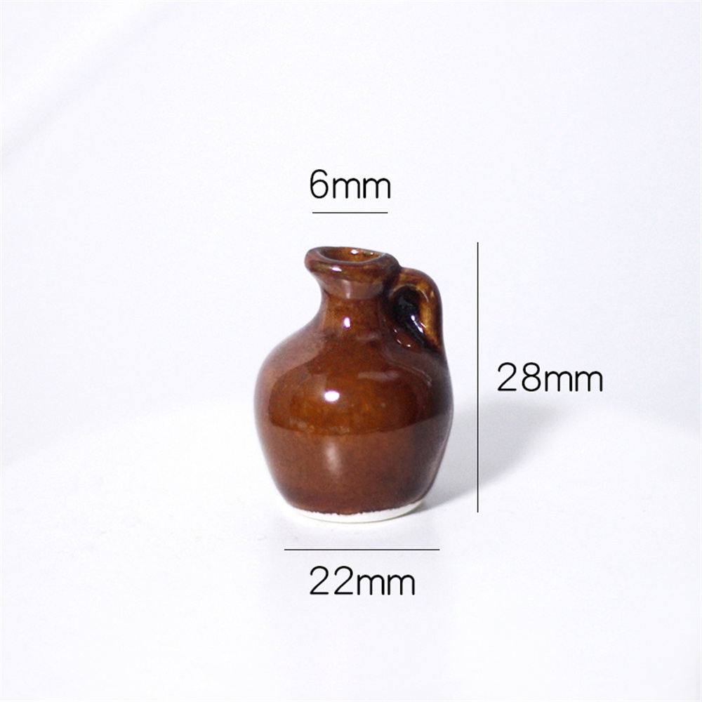 Vase Mini Vas Keramik Model Adegan Pot Bunga Mikro Vas Mulut Kecil Lumut Lanskap Mikro Ornamen Dekorasi Dekorasi Desktop