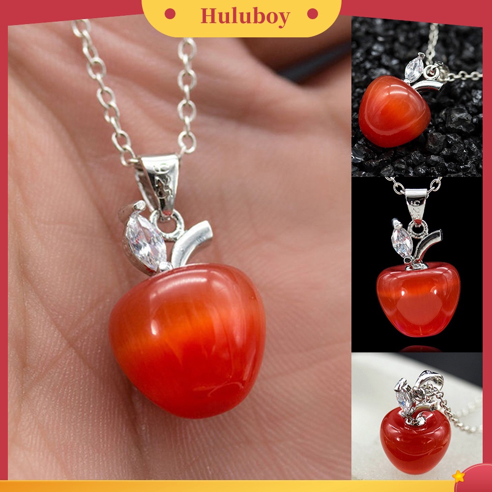 {Ready Stock} Liontin Charm Bentuk Apel Merah Opal Fashion Wanita Untuk Dekorasi Kalung Anting